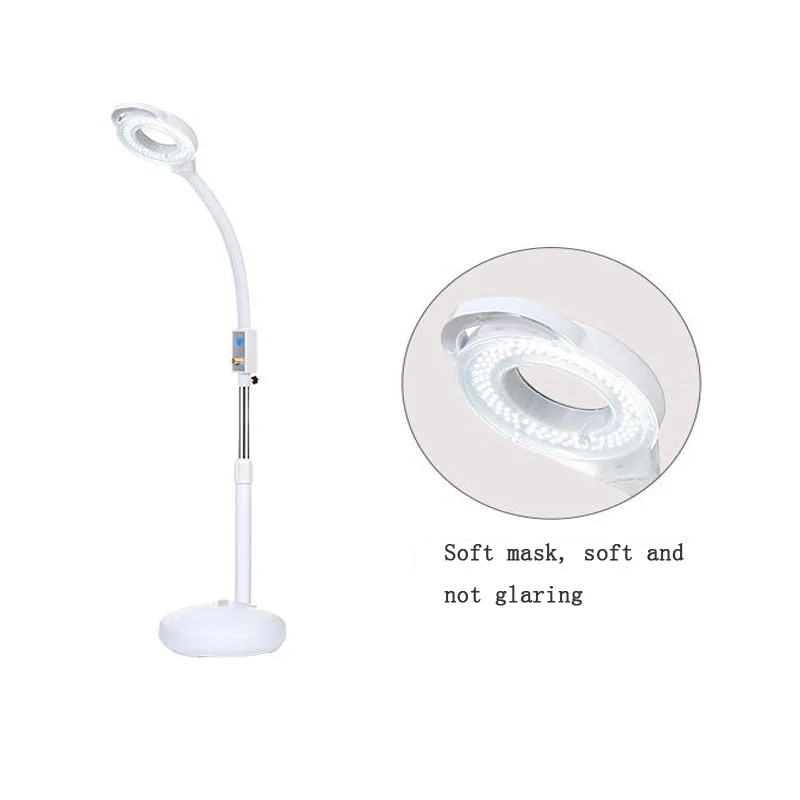 

100-240V 120 LED Magnifier Floor Lamp Cold Light Magnifier Retractable Curved Magnifying Glass Tattoo Light Beauty Salon Nail