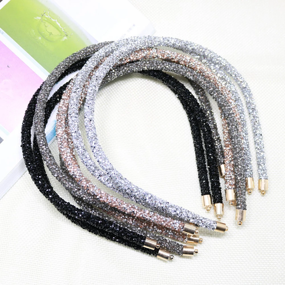 Shinny Sequined Handmade Hairband Fashion Women Solid Color Hair Head Hoop Band Sport Headband Hairband Hair Accessories