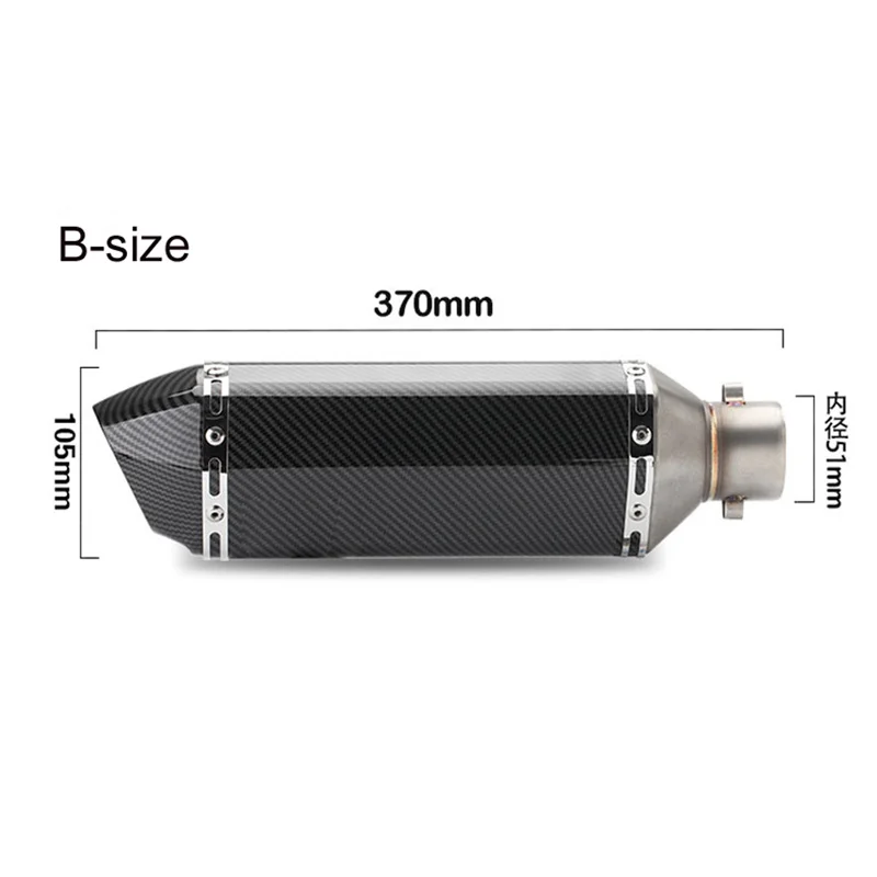 51MM Universal Motorcycle Exhaust Pipe Muffler Racing Escape akrapovic Moto For yamaha r15 crf 230 tmax500 CB400 cb650f exhaust view 5