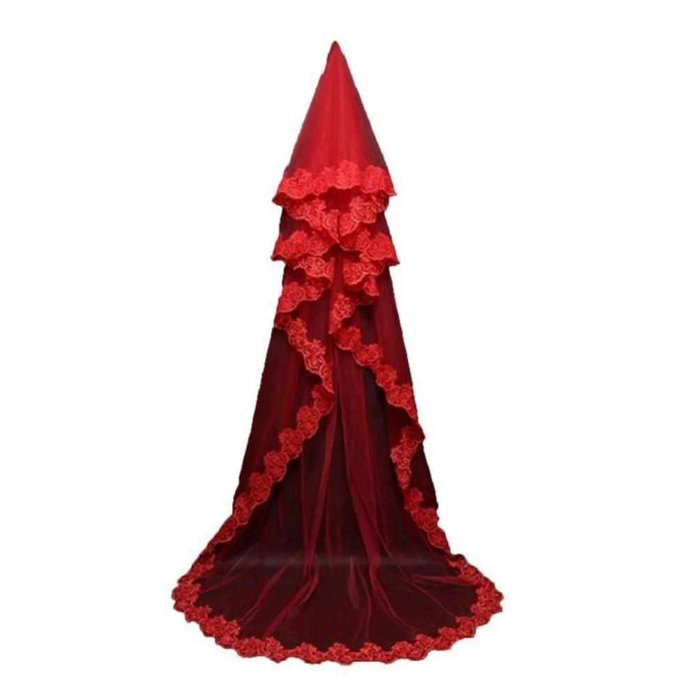 O Véu do casamento 2022 Venda Quente Cor Branca 1.5m 3m Flor Do Laço Apliques Bridal Veil Acessórios Do Casamento Para As Mulheres Do Partido H01526