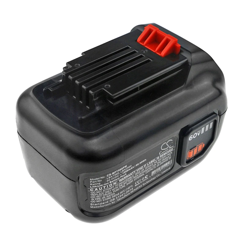 

CS 1500mAh/90.00Wh battery for Black & Decker 60V MAX Blower,LHT360,LHT360C,LHT360CFF, LSW60C LBX1560, LBX2560