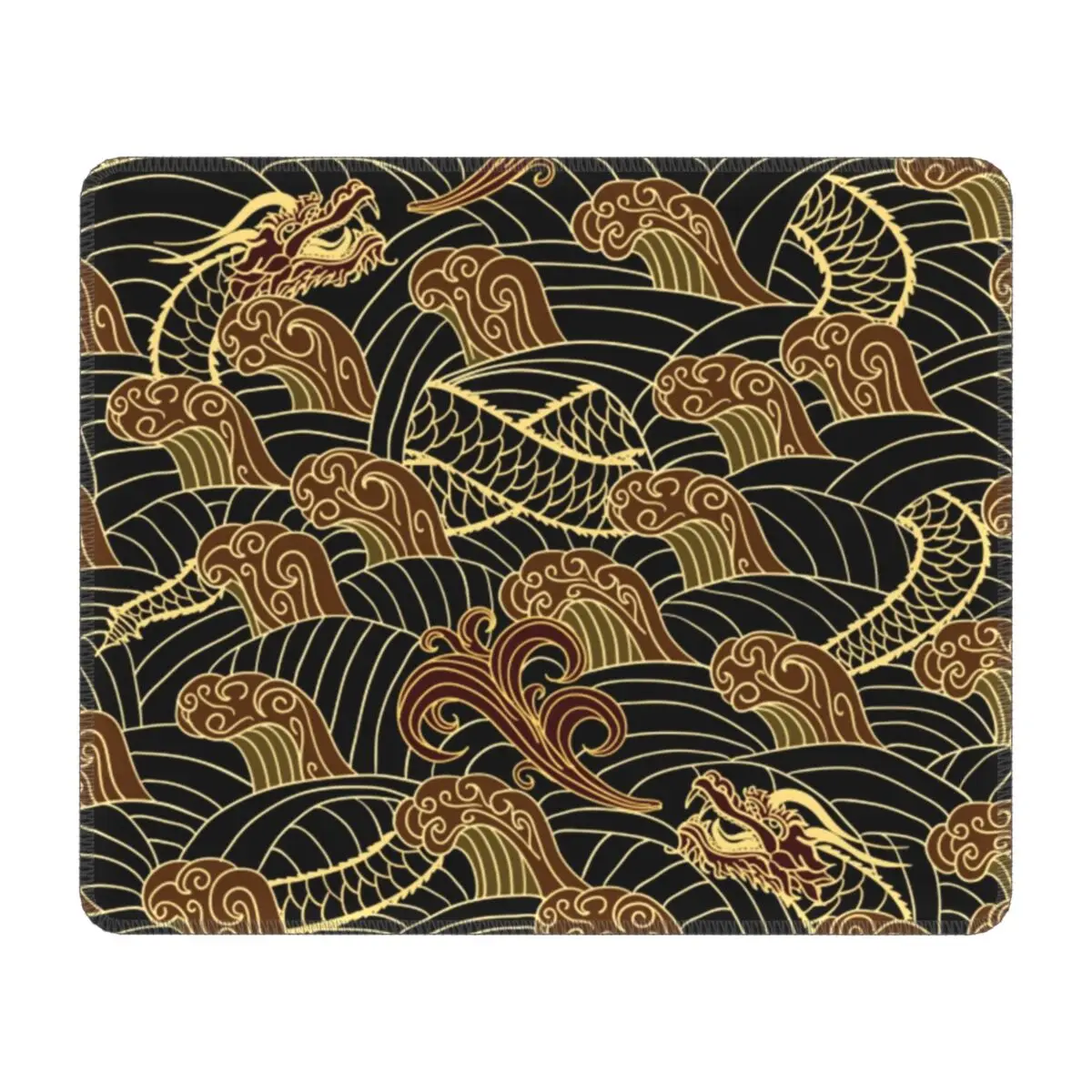 Gold Chinese Dragon Pattern Gaming Mouse Pad Non Slip Rubber Mousepad Office Desk Computer Pads Oriental Mythical Monster Mat