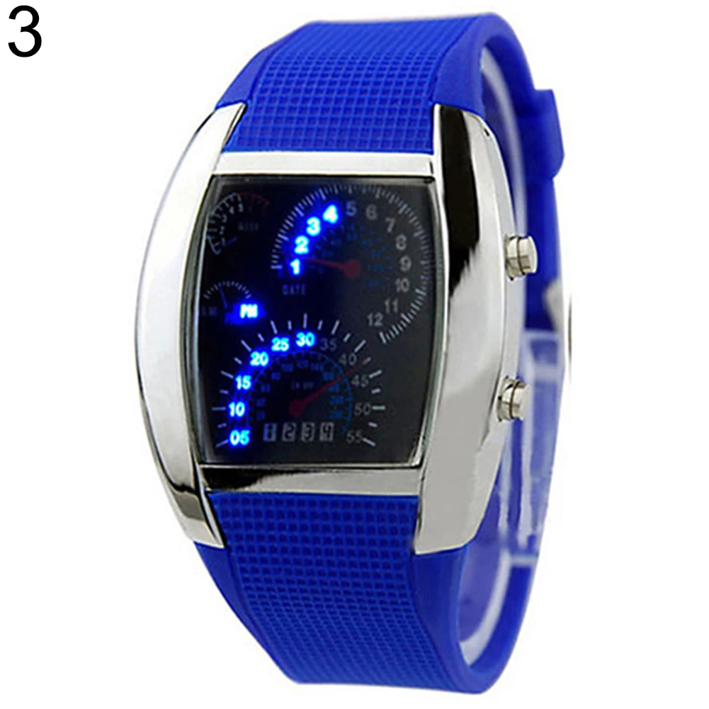 Pulseira de borracha rpm velocímetro carro turbo estilo digital led relógio de pulso presente reloj digital mujer relogio mas-culino relógio