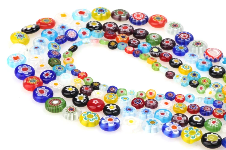 6mm/8mm/10mm Multicolor Runde Flache Form Evil Eye Lampwork Glasierte Glas Perlen für Armband halskette DIY Schmuck Machen – Detail 11