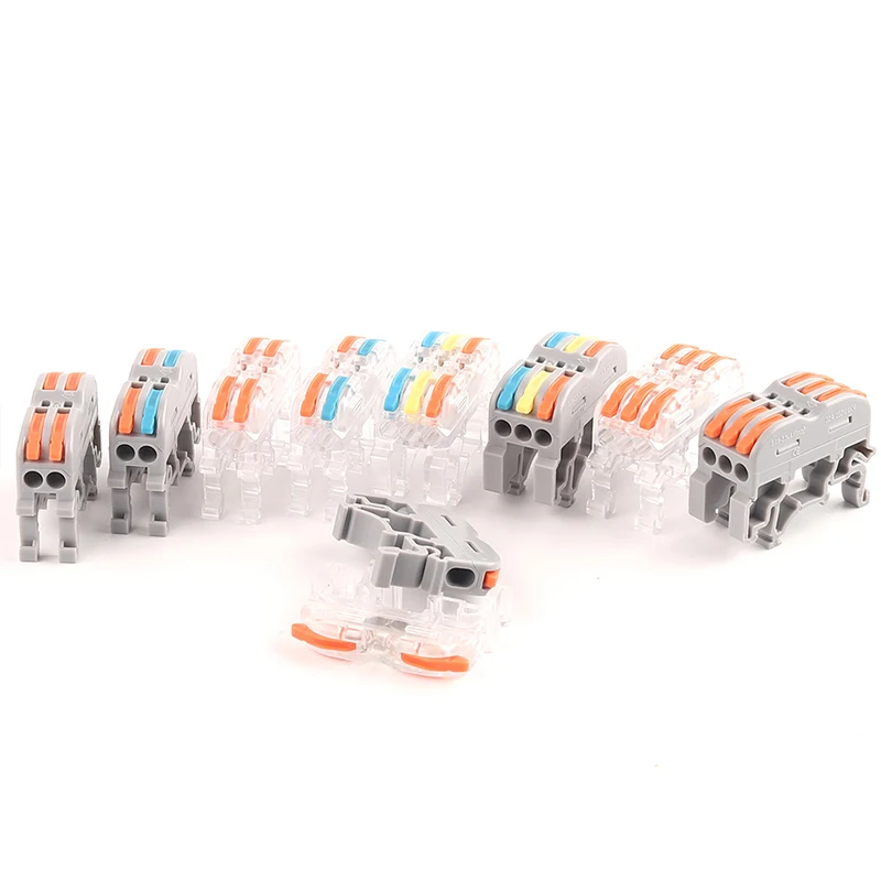 Conector de Cable eléctrico compacto Universal, Conector rápido de Riel Din, 222, 223, lámpara de luz LED, Terminal Conductor de cableado