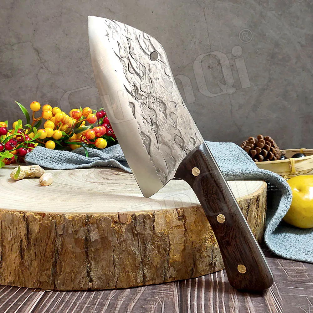 Stainless Steel Handmade Forged Kitchen Knives Cutting Meat Vegetable Slicing Chef Knife Full Tang Cleaver Knife Cooking Tools