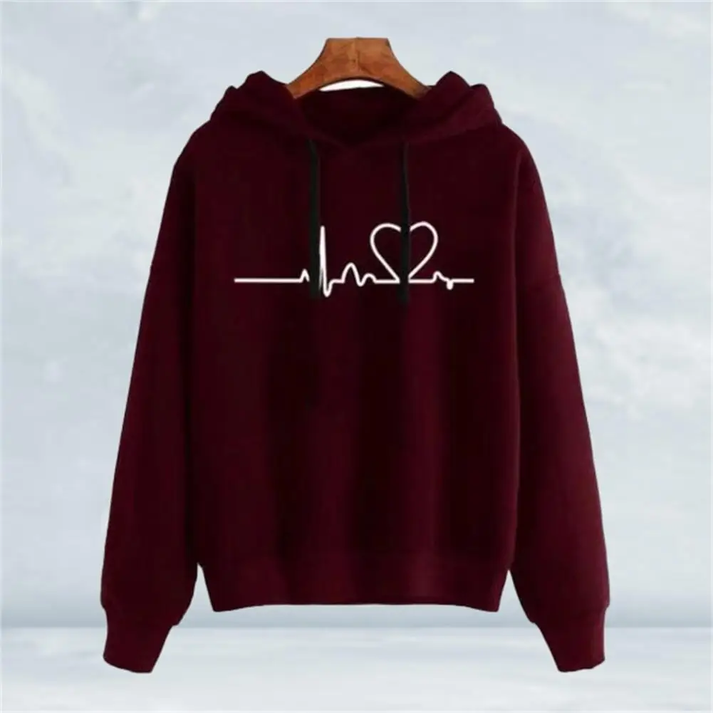 Loose Autumn Winter Solid Color Long Sleeve Hooded Sweatshirt for Jogging