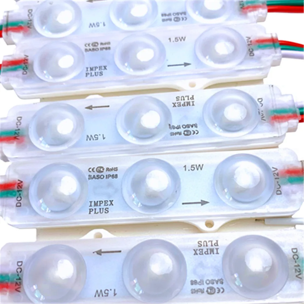 Dream Color Pixel RGB LED Module Light 12V WS2811 IP68 Waterproof Outdoor Advertising Sign Lens Digital LED String 20Pcs/Lot