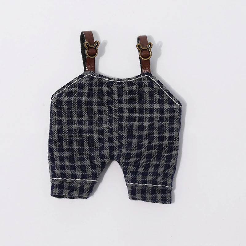Obitsu 11 1/12 Bjd Pop Jumpsuits Rasterpatroon Kleding Mode Donkerblauw Jarretel Broek Voor Ob11, Gsc, body9 Poppen Accessoires