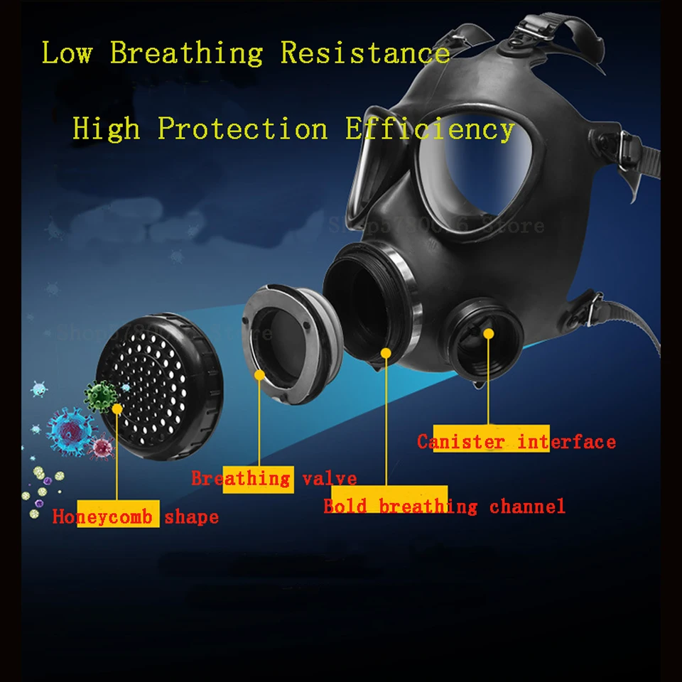 Rubber Head Gear Grimace 87 Type Industry Respirator Painting Gas Mask Chemical Protective Full Face Mask Wide Field Of Vision