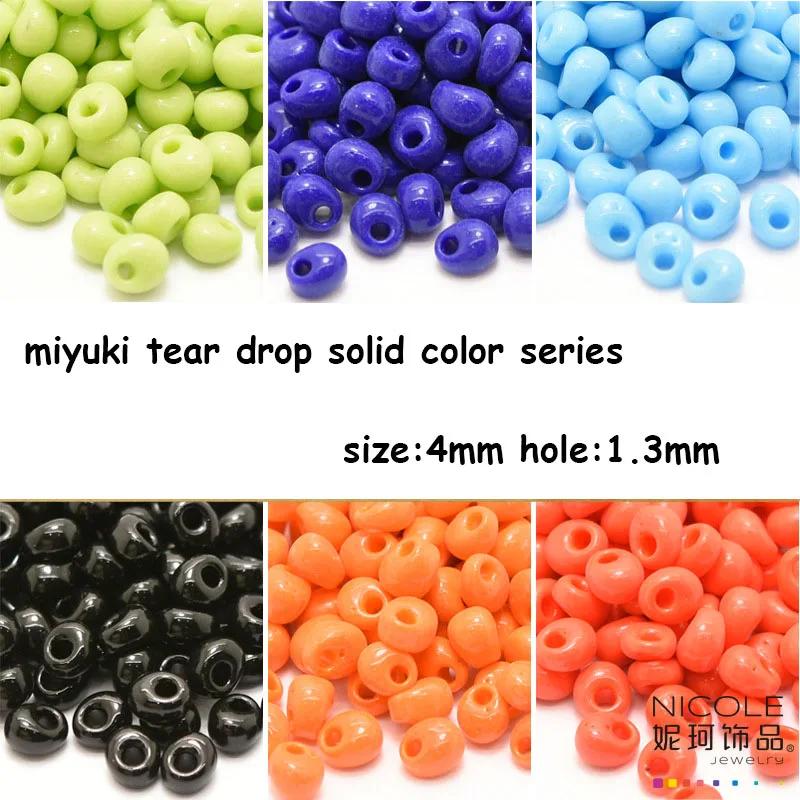 Japan Imported Miyuki Glass Beads Water Drop Beads 4mm 7 Colors Solid Color 5g