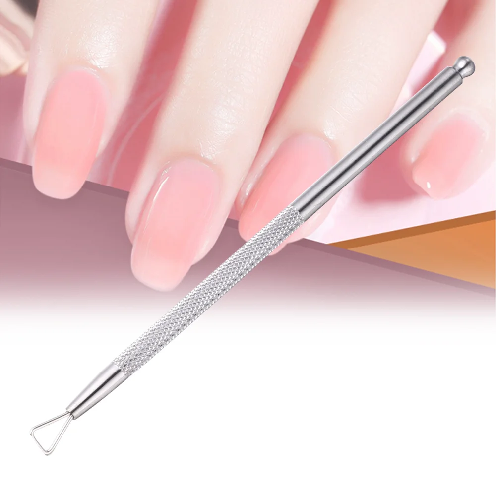 Tool Nail Cuticle Pusher Remover Gel Polish Nail Peeler Cuticle Remover Liquid Fingernail Triangle Stainless Steel Metal For