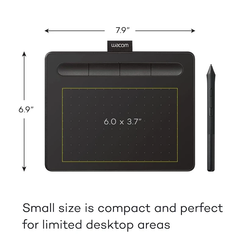 Wacom Intuos mały CTL-4100 Tablet graficzny do rysowania dla nauczycieli uczniowie twórca kompatybilny z Windows Mac Android Chromebook