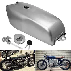 Cafe Racer Motorcycle Universal Gas Fuel Tank 9L 2.4 Gallon For BMW Honda Yamaha Suzuki