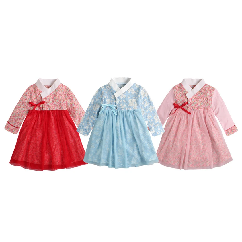 0-1 Yeard Old Traditional Baby Girls Dress Korean Hanbok Korea Fashion Style Stage Performance Clothing Infant Asian Rompers