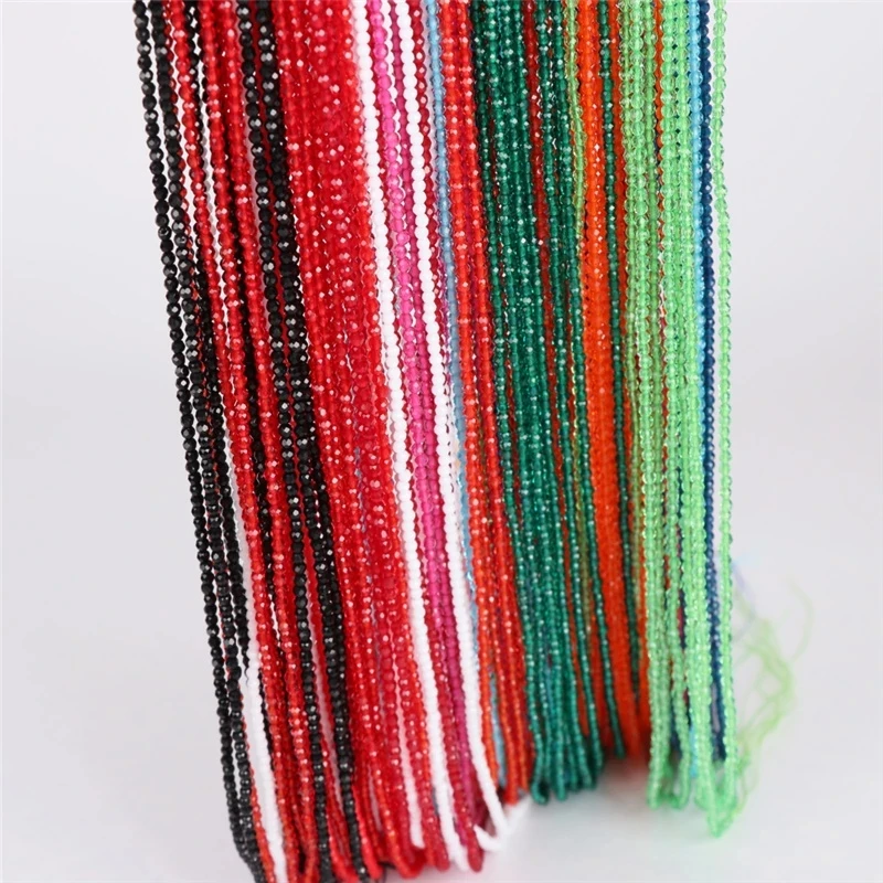 YoZuSmily 1 Strand 1X2mm Small Beads 32 Faceted Crystal Glass Rondel Spacer Beads for Jewelry Making Diy Accessory Little Beads