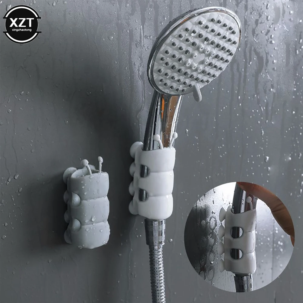 New Shower Head Holder Durable Reusable Removable Silicone Shower Handheld Wall Mount Suction Cup Shower Bracket Bathroom Tool