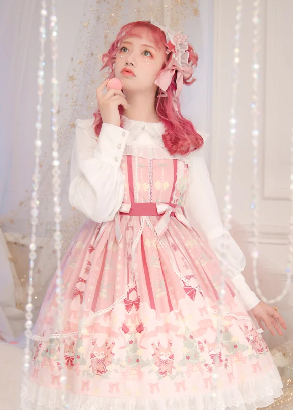 Robe de princesse à bretelles lolita, vintage, taille haute, imprimé victorien, style kawaii, gothique, lolita