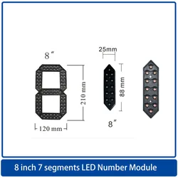 4Pcs/Lot 8 Inches 7-Segments LED Display Number Module,LED clock screen / Oil price screen / Scoreboard,Outdoor highlight screen