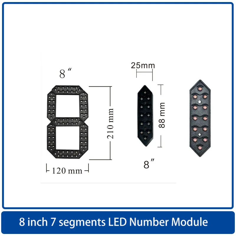 modulo de exibicao numero led lampadas polegadas segmentos tela de relogio led tela de preco de oleo scoreboard tela de realce externo 01