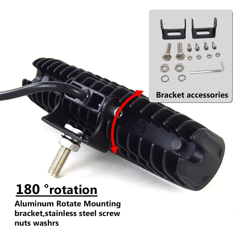 Auxting 6in 18W LED 작업 표시 줄 스포트 라이트 투광 램프 운전 안개 오프로드 LED 작업 자동차 라이트 SUV 4WD led 빔 12V 24V