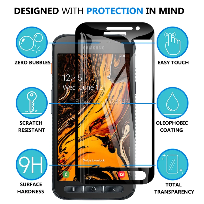 For Samsung Galaxy Xcover 4s 4 G398F G398FN G390F Full Cover Tempered Glass Screen Protector Explosion-proof Protection Film