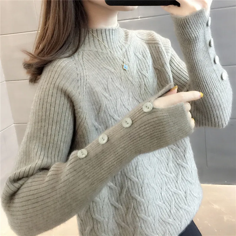 

Fall 2021 Women Clothing Women Sweater Pullover Female Knitting Sweaters Skinny Tops Loose Elegant Knitted Outerwear Thin Slim
