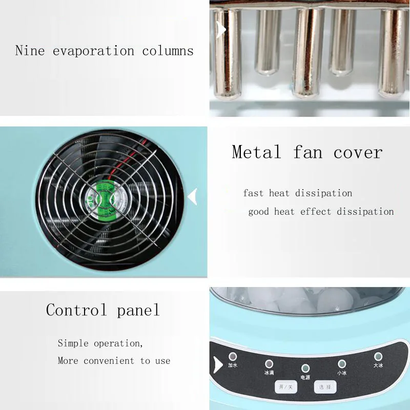 15KG/24H Ice Maker Bullet Ice Home Electric Ice Machine Round Ice Making Machine Big Bar Coffee Teamilk Shop Ice Maker