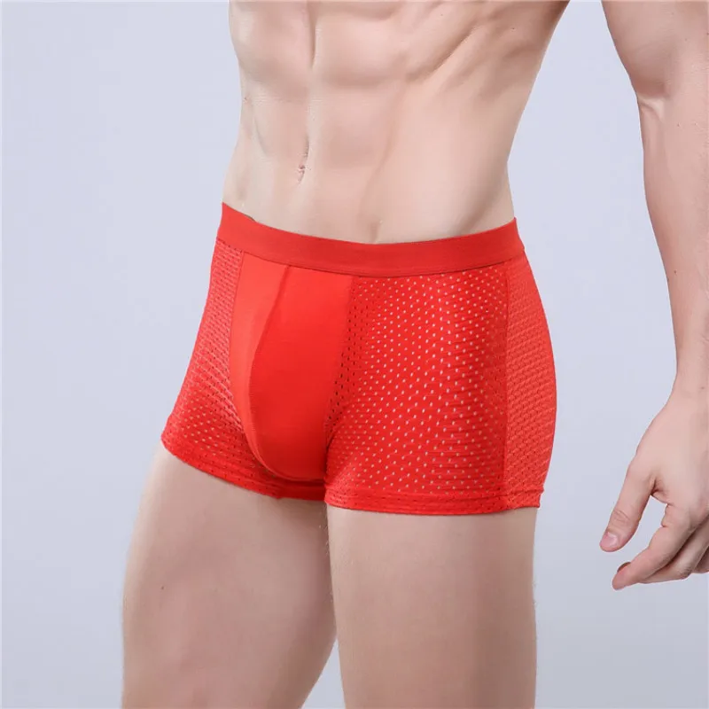 4 Pack Mens Ice Silk Breathable Mesh  Panties Underwear Pants Transparent Boxershorts Men Boxers Shorts Underpants