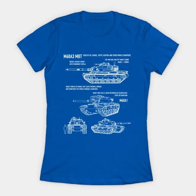 M60A3 Patton Tank Women's T-Shirt US-Army Recognition Details of An M60A3 Main Battle Tank