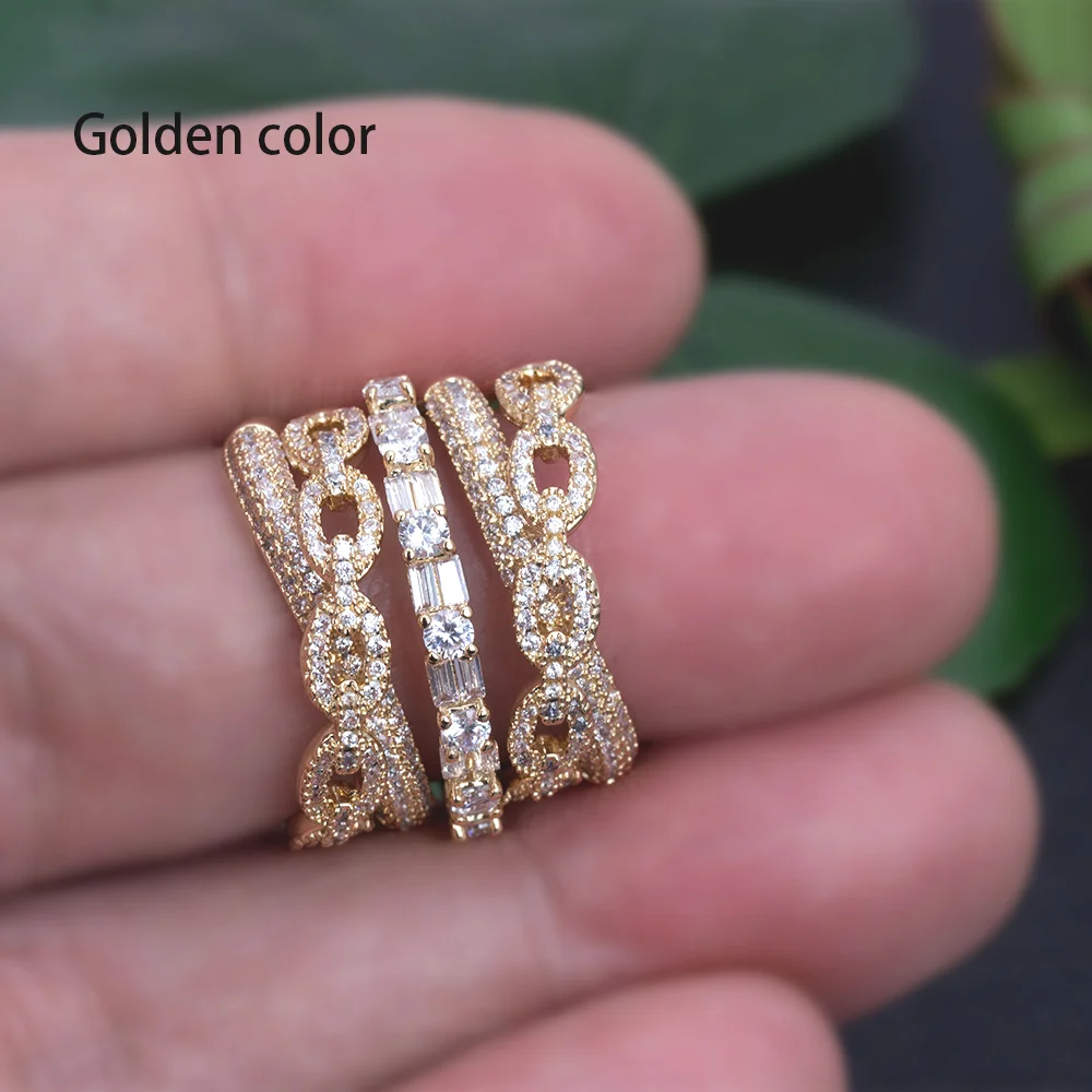 Bride Talk Luxury Women Finger Ring Cubic Zirconia Super Quality Christmas Gift Dubai Bridal Rings Jewelry For Wedding Party