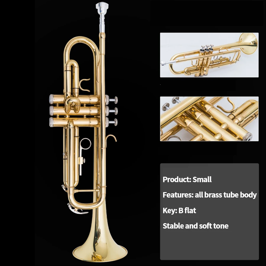 Trumpet musical instrument, B-flat trumpet, professional performance for children and adult beginners