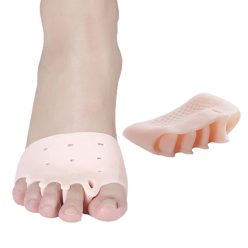 2pcs Silicone Comfortable Toe Braces 3/5holes Hallux Valgus Straightener Orthodontic Foot Toe Braces For Foot Care Dropship