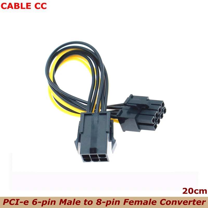 High Quality PCIE 6Pin to 8pin Adapter, PCI-e 6-pin Male to 8-pin Female Converter for PCI Express 8pin powered GPU Video Card