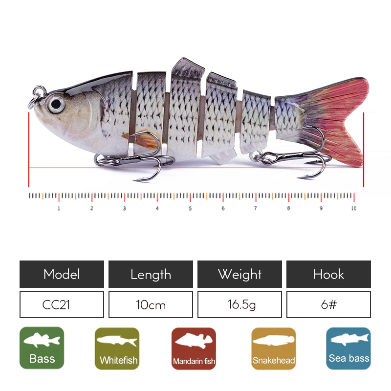 Hanlin Señuelo Swimbait Articulado Hundimiento – Para Lubina y Lucio - imagen 4