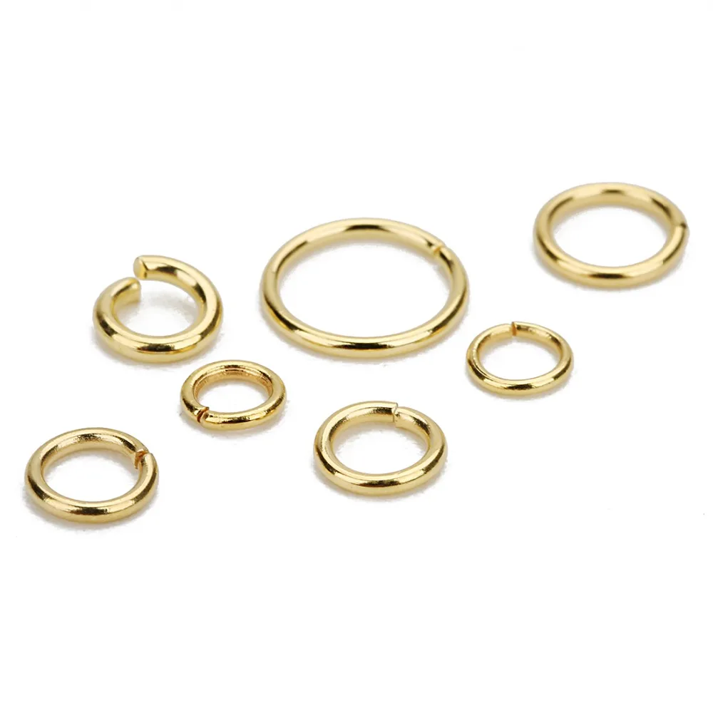 100/200Pcs Stainless Steel Open Jump Rings 3/4/5/6/8/10mm Dia Round Gold Color Charm Split For Diy Jewelry Making Findings