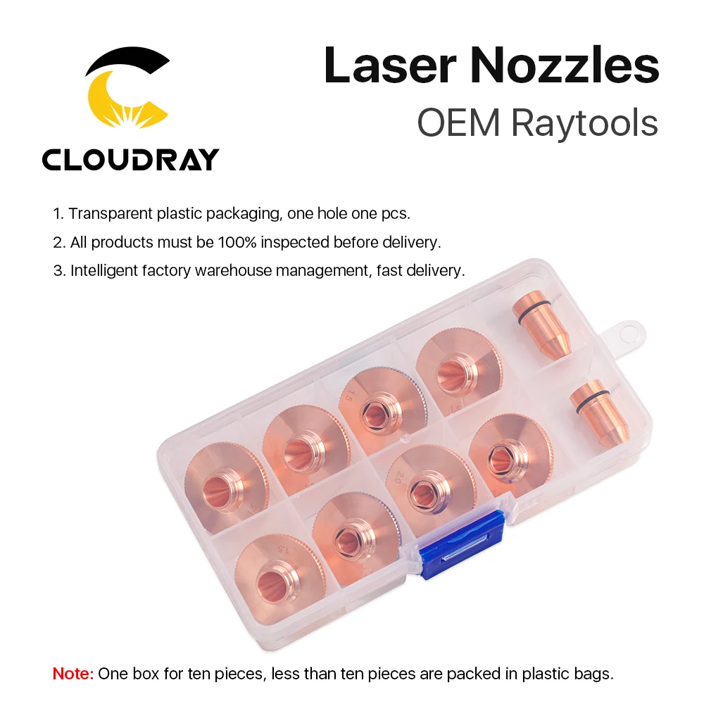 Cloudray Raytools 유형 B 레이저 커팅 노즐 Dia.32 H15 구경 0.8-4.0mm 단일 레이어 크롬 도금 더블 레이어