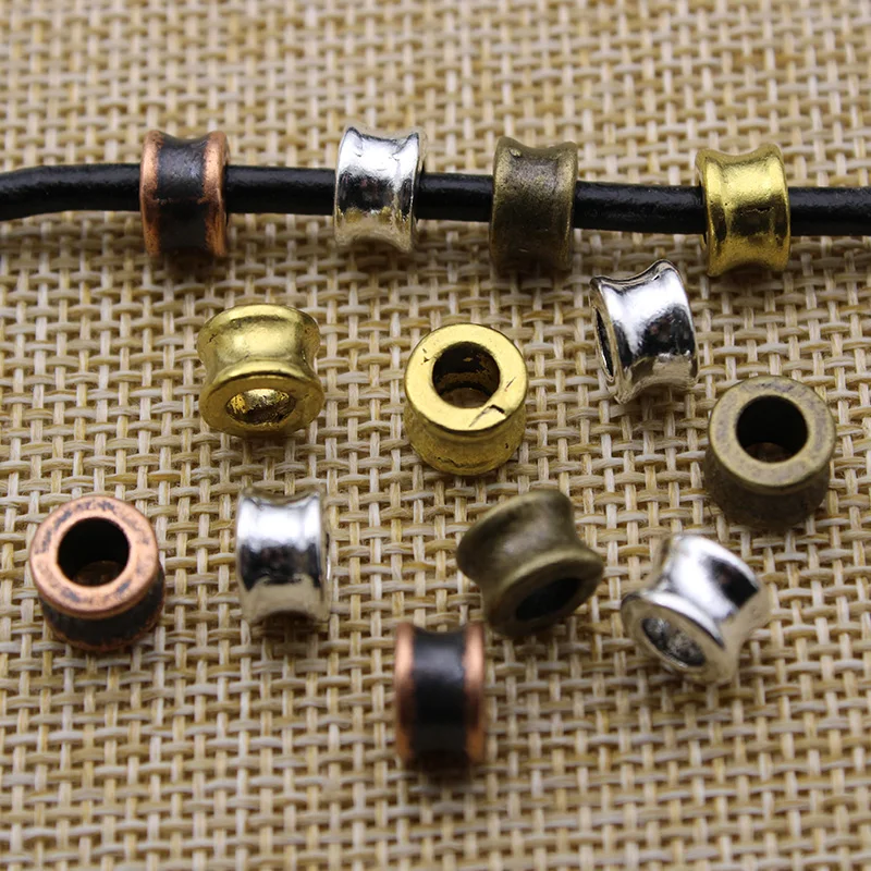20Pcs Metal Big Hole Beads Antique Gold Bronze Loose Tube Spacer Beads Charms Jewelry Making DIY Handmade Bracelet Accessories