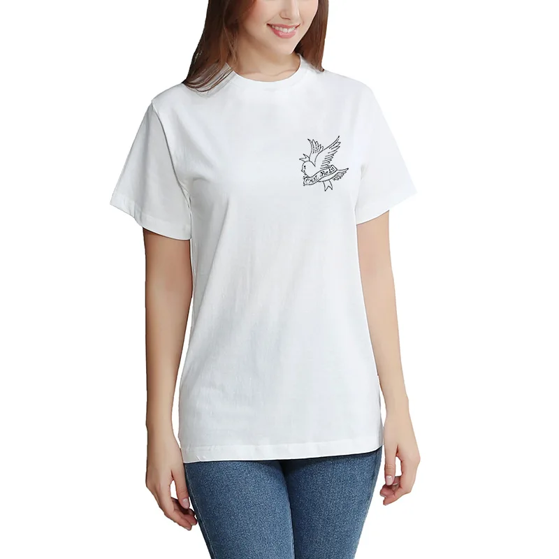 hip-hop print short-sleeve plus size T-shirt 2020 fashion women's white casual oversized tops T-shirt