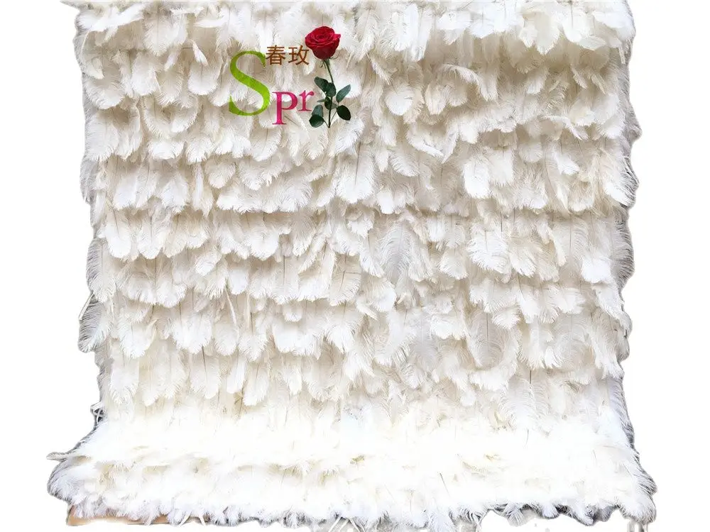 

SPR Wholesale Wedding Backdrop Artificial Feather Flower Wall Decoration Artificial Silk Wedding Flower Walls Rose Backdrop