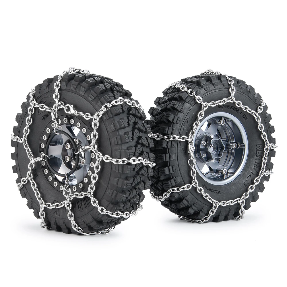 AXSPEED 2 sztuk Metal 105/114/120/130mm opony łańcuchy śnieżne dla 1/10 samochód zdalnie sterowany RC TRX-4 TRX4 Axial SCX10 90046 D90