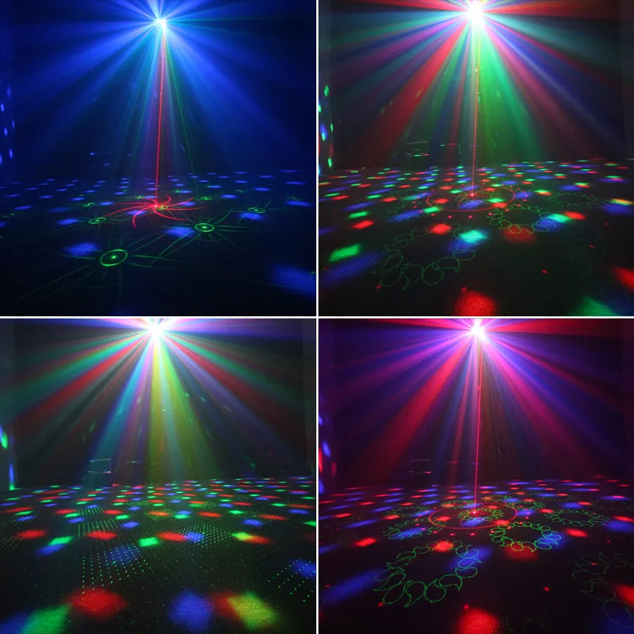 NOWOŚĆ 9W Magic Ball DJ RGB LED Party Disco Light R&G Laser 16 Patterns Projector Dance KTV Birthday Stage Effect Mini Lamp R12N8