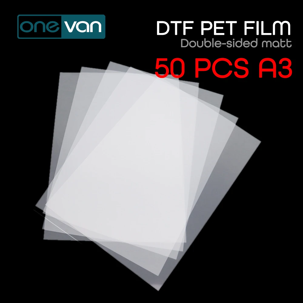 50 pieces of A3 PET film, double-sided matte, no paper jam, suitable for DTF printer transfer T-shirt clothes