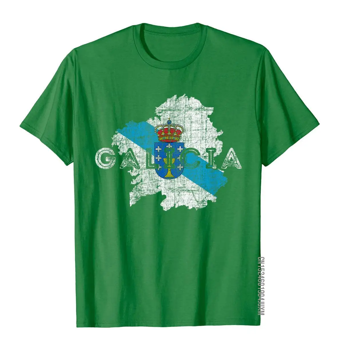 Galician Map And Flag Distressed Galicia Souvenir T-Shirt Cotton Cosie Tops T Shirt Newest Men Top T-Shirts Summer