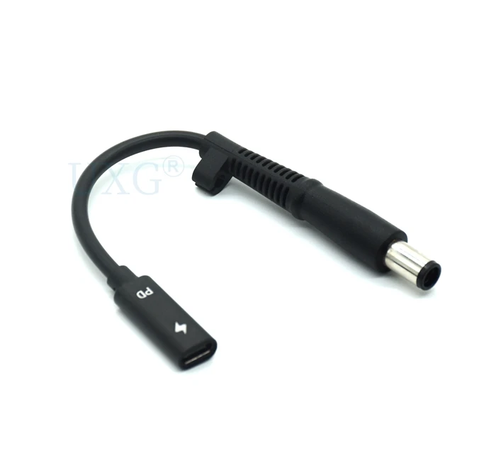 7.4x5.0mm com pino jack para usb tipo c pd adaptador de alimentação conversor dc plug conector cabo de cabo para dell portátil carregador