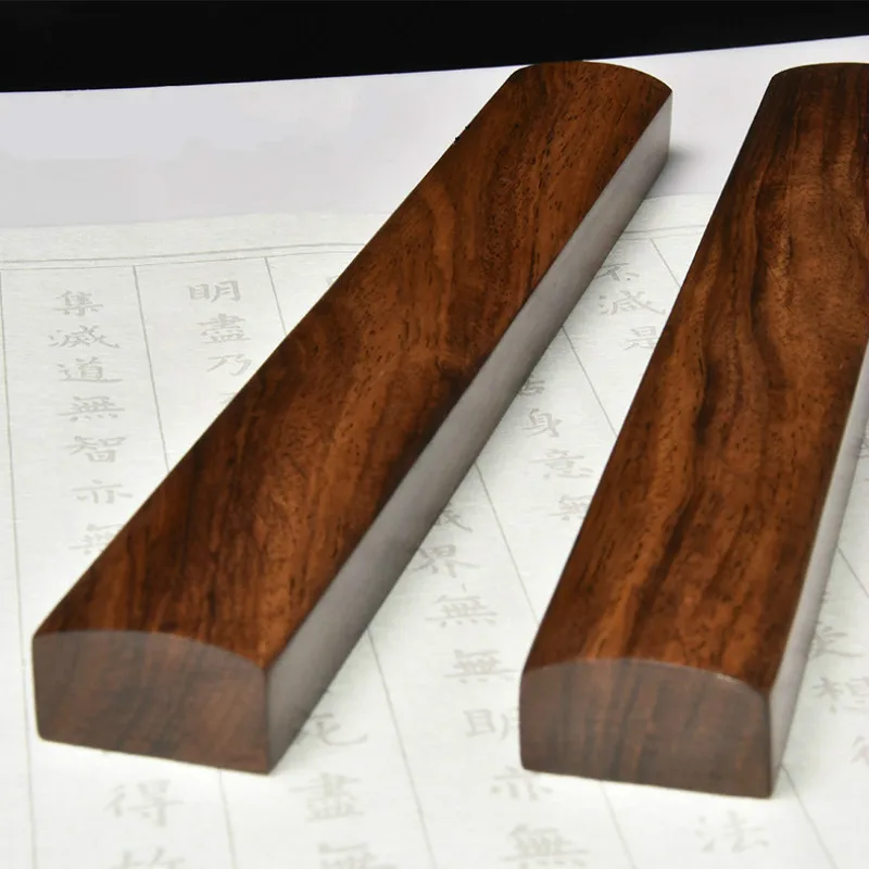 Large Wooden Paperweights Chinese Calligraphy Ink Brush Painting Paperweights High Grade Classical Simple Solid Wood Paperweight