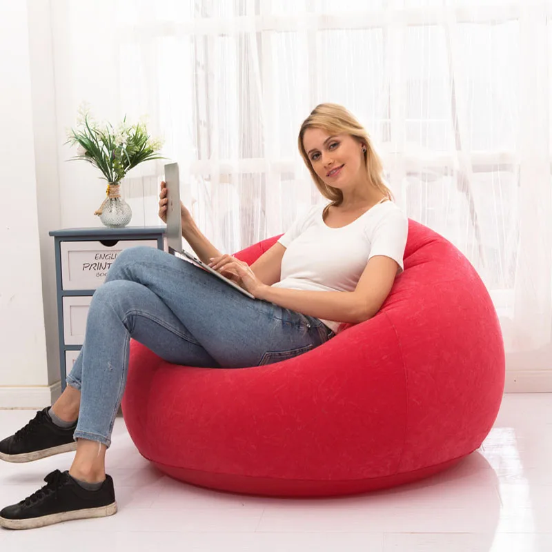 Pouf Puff Couch Tatami Living Room Camping Outdoor Furniture Large Lazy Inflatable PVC Bean Bag Sofas with Inflator