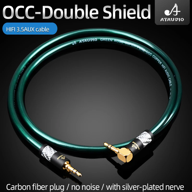 HIFI aux OCC cable HiFi  aux cable car phone audio male to male connection audio cable For Huawei Xiaomi