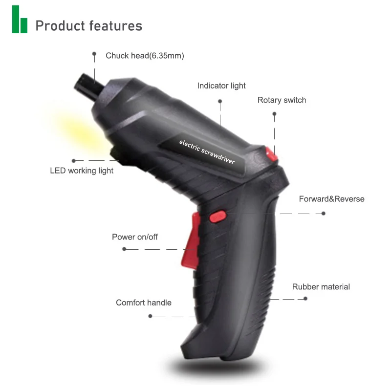 3.6V Cordless Mini Cacciavite Elettrico mutaforma Utensili Elettrici Ricaricabile 1300mah agli ioni Di litio Trapano elettrico Casa Fai Da Te