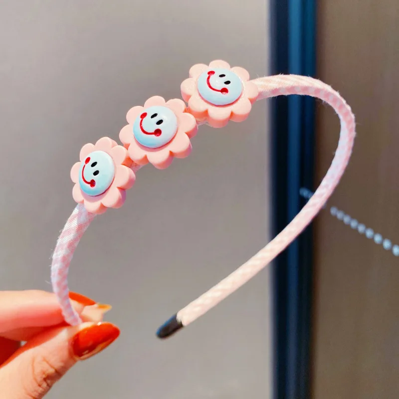 New Children Plastic Flower Thin Hairbands Love Daisy Cartoon Hairbands Hair Hoops for Girls Baby Headwear Hair Accessories